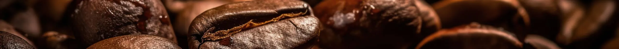 Macro close-up of dark roasted artisan coffee beans, representing our history of crafting workspace coffee since 2018.